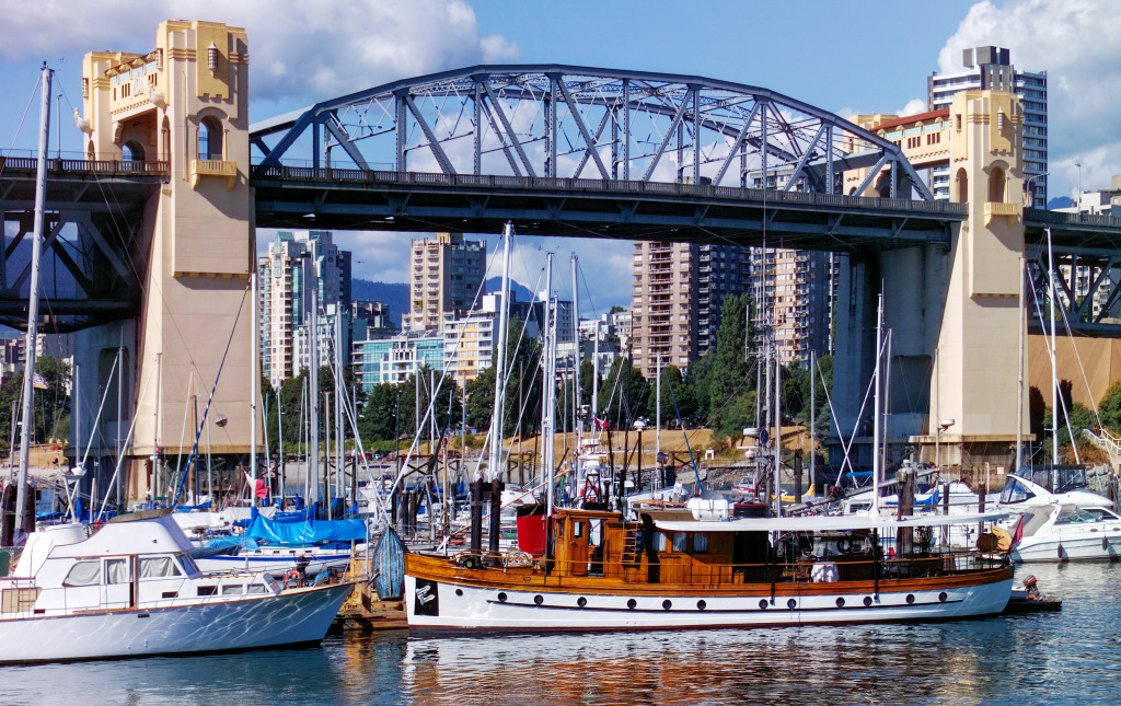 A ponte Burrard em Vancouver, Canadá jigsaw puzzle in Pontes puzzles on TheJigsawPuzzles.com