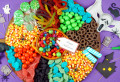 Colorful Halloween Candies Platter