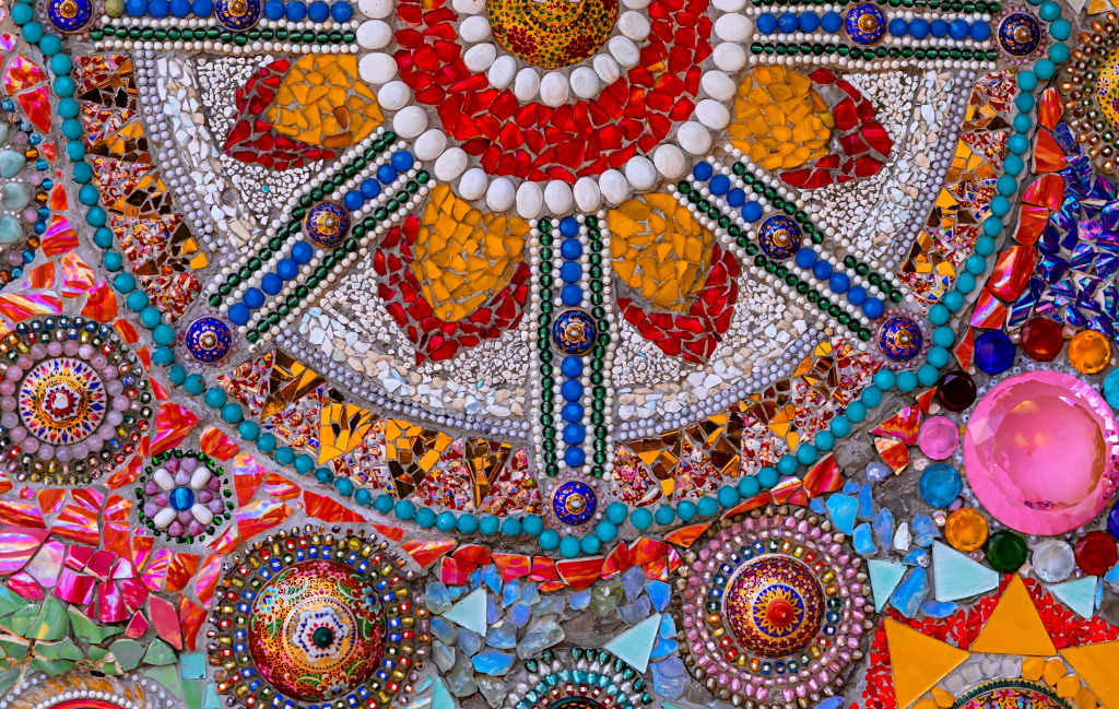 Multicolored Glass and Ceramic Mosaic jigsaw puzzle in Handmade puzzles on TheJigsawPuzzles.com