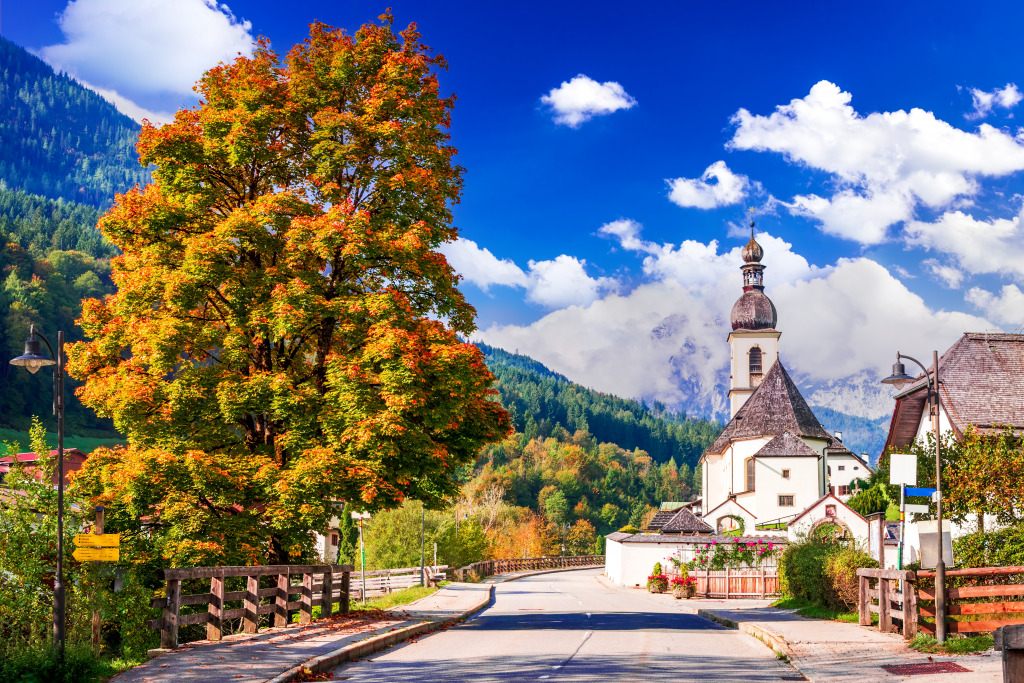 Herbstlandschaft von Ramsau bei Berchtesgaden jigsaw puzzle in Großartige Landschaften puzzles on TheJigsawPuzzles.com