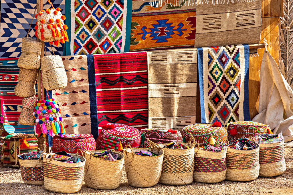 Handmade Carpets in a Souvenir Shop in Siwa, Egypt jigsaw puzzle in Handmade puzzles on TheJigsawPuzzles.com