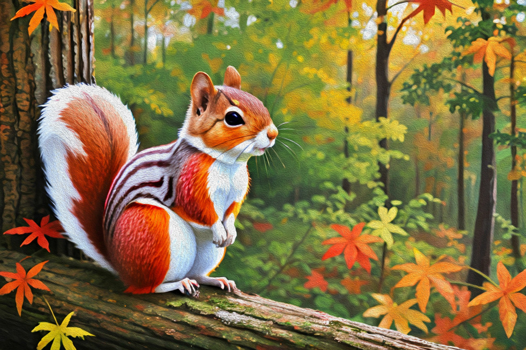 Squirrel in Autumn Forest jigsaw puzzle in Animals puzzles on TheJigsawPuzzles.com