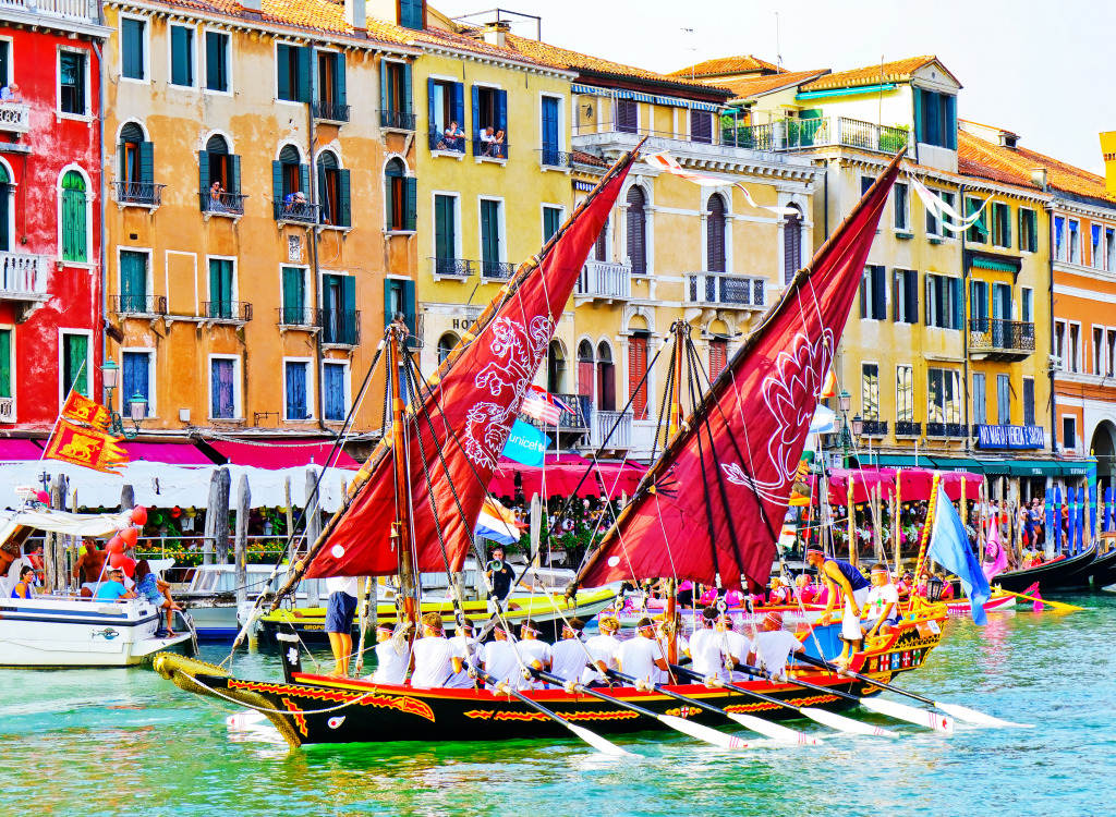 Regata Storica on the Grand Canal in Venice jigsaw puzzle in Street View puzzles on TheJigsawPuzzles.com