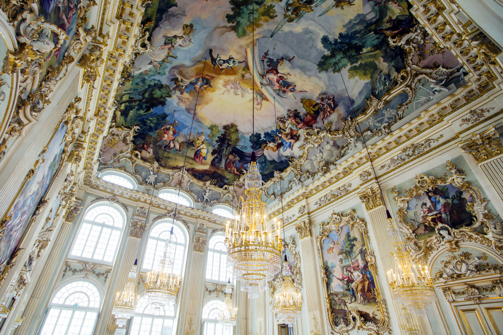 Interior of Nymphenburg Palace, Munich, Germany jigsaw puzzle in Castles puzzles on TheJigsawPuzzles.com