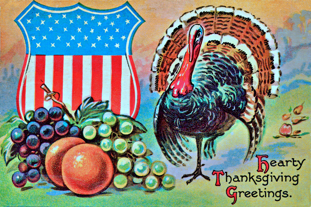 Vintage Thanksgiving Postkarte jigsaw puzzle in Puzzle des Tages puzzles on TheJigsawPuzzles.com