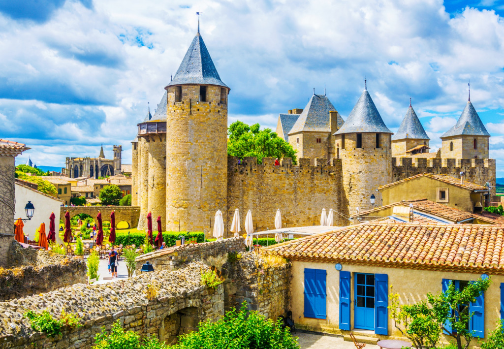 Chateau Comtal in Carcassonne, France jigsaw puzzle in Castles puzzles on TheJigsawPuzzles.com