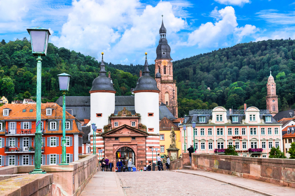 Famous Karl Theodor Bridge in Heidelberg, Germany jigsaw puzzle in Bridges puzzles on TheJigsawPuzzles.com