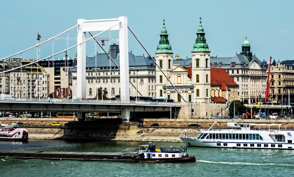 Pont Elisabeth à Budapest, Hongrie jigsaw puzzle in Ponts puzzles on TheJigsawPuzzles.com