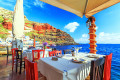 Restaurant by the Sea, Santorini Island, Greece