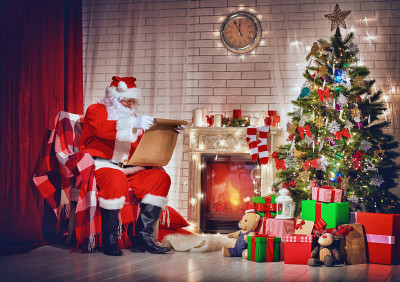 Santa Claus Sitting in his Room