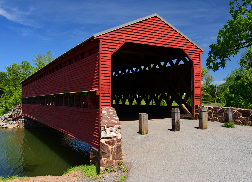 Pont couvert près de Gettysburg, Pennsylvanie, États-Unis jigsaw puzzle in Ponts puzzles on TheJigsawPuzzles.com