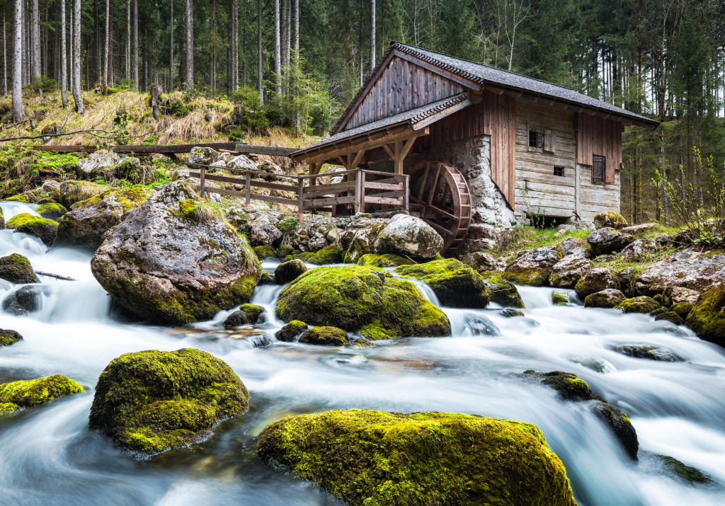 Waterfalls with Mossy Rocks, Golling, Austria jigsaw puzzle in Waterfalls puzzles on TheJigsawPuzzles.com