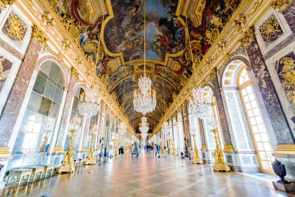 Hall of Mirrors, Palace of Versailles, France jigsaw puzzle in Castles puzzles on TheJigsawPuzzles.com