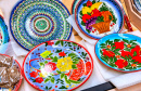 Decorative Ceramic Plates with Uzbek Ornaments