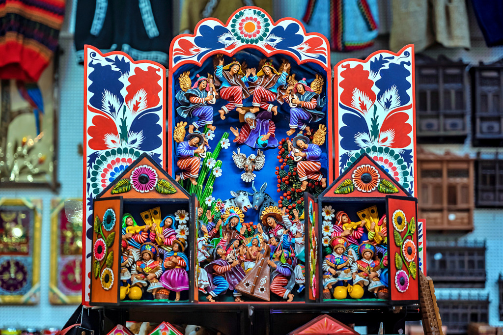 Retablo at a Street Market in Miraflores, Lima jigsaw puzzle in Puzzle of the Day puzzles on TheJigsawPuzzles.com