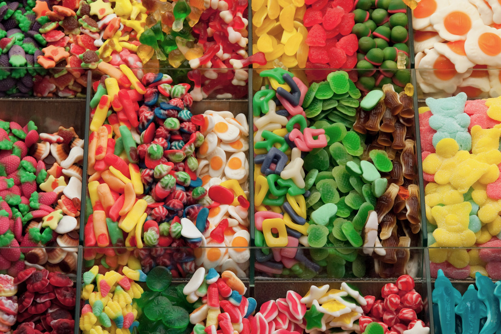 Colorful Sweets at the Market jigsaw puzzle in Puzzle of the Day puzzles on TheJigsawPuzzles.com