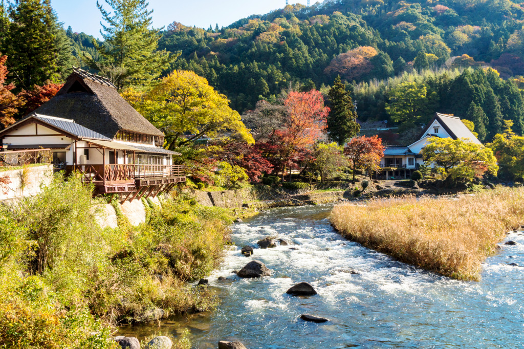 Paysage d’automne au Japon jigsaw puzzle in Chutes d'eau puzzles on TheJigsawPuzzles.com