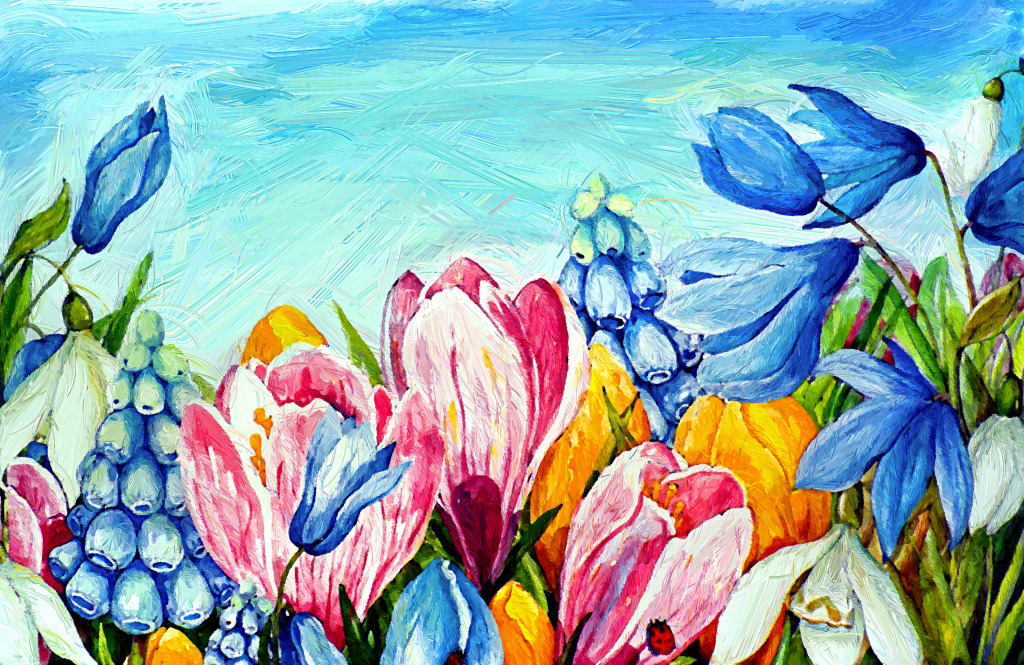 Colorful Flowers jigsaw puzzle in Piece of Art puzzles on TheJigsawPuzzles.com