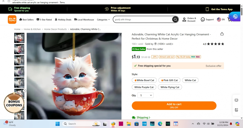 kitty in cup jigsaw puzzle in Brenda Pelton puzzles on TheJigsawPuzzles.com