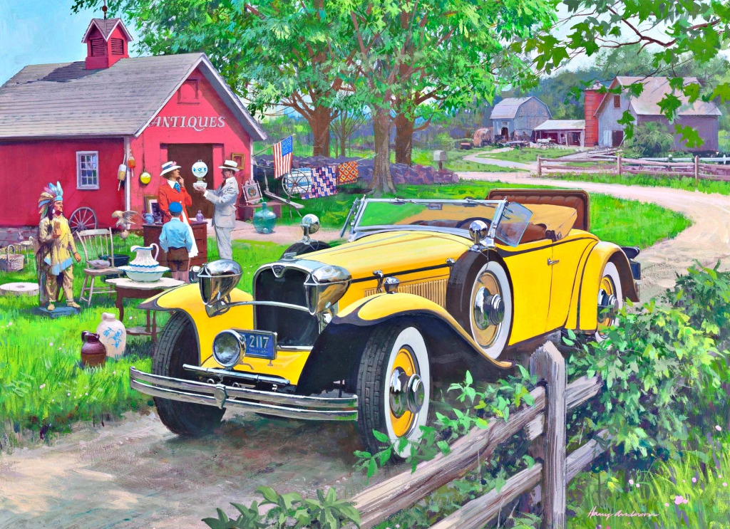 Barn Antiques, Ruxton, USA jigsaw puzzle in Cars & Bikes puzzles on TheJigsawPuzzles.com