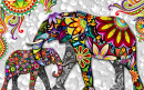 Colorful Illustration of Elephants