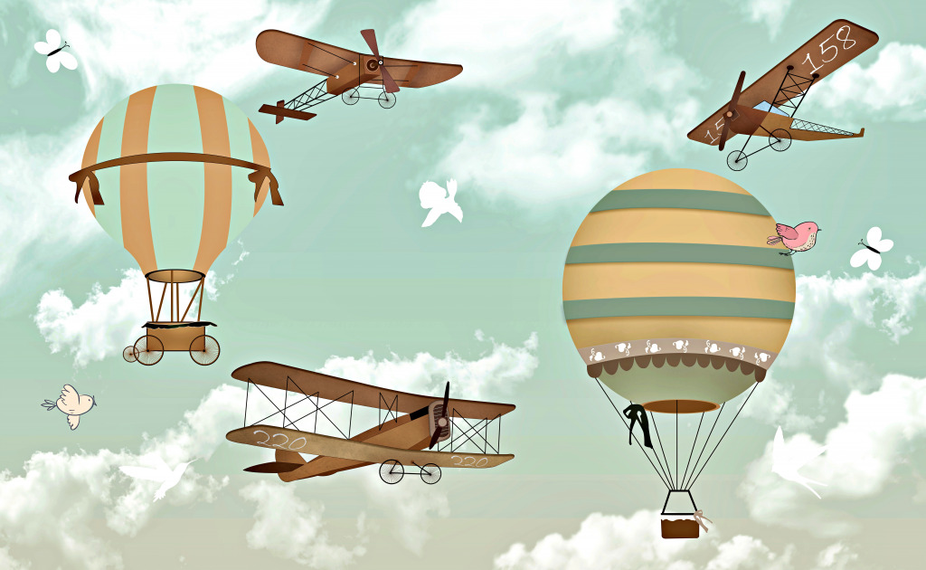 Hot Air Balloons and Biplanes jigsaw puzzle in Aviation puzzles on TheJigsawPuzzles.com