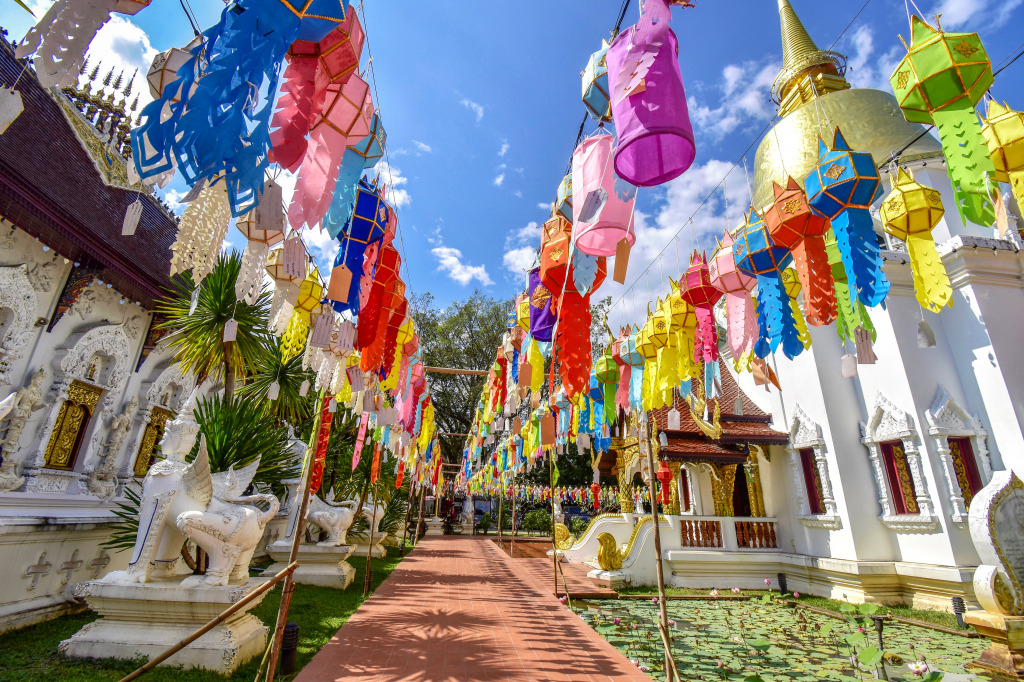 Wat Pa Dara Phirom Temple, Chiang Mai,Thailand jigsaw puzzle in Great Sightings puzzles on TheJigsawPuzzles.com