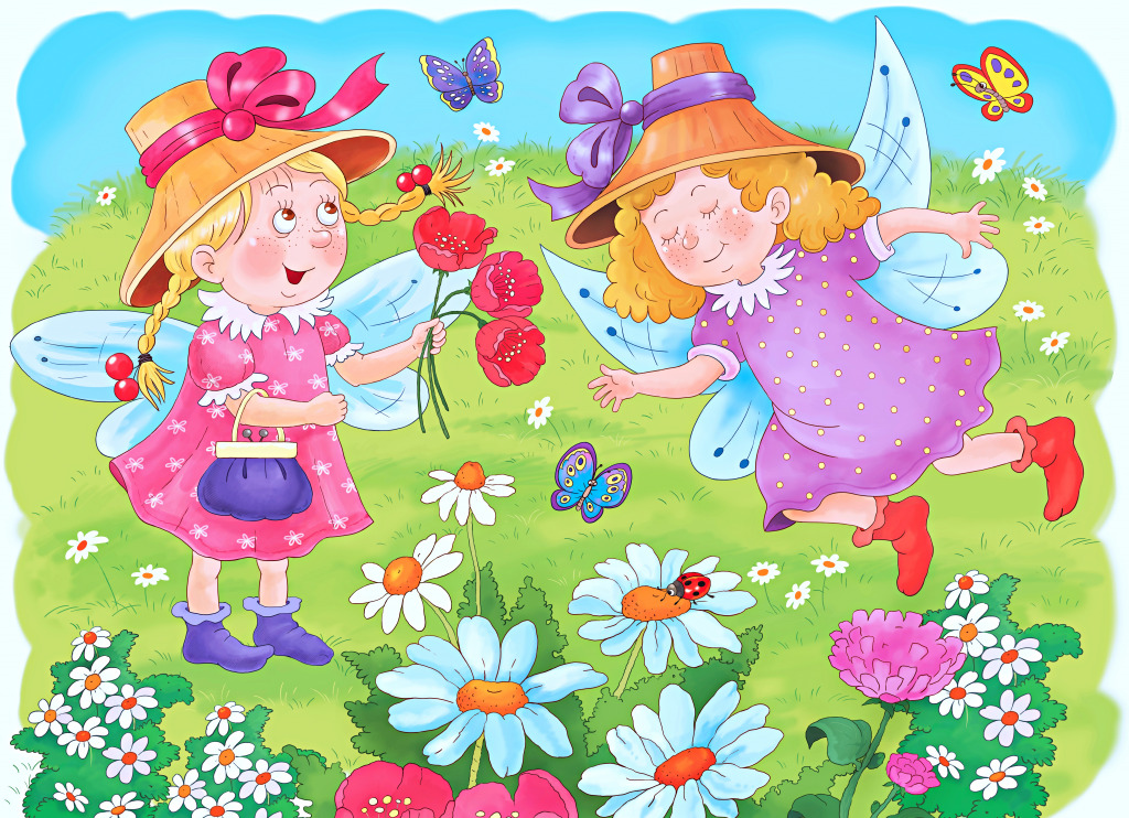 De mignonnes fées parmi les fleurs et les papillons jigsaw puzzle in Puzzles pour enfants puzzles on TheJigsawPuzzles.com