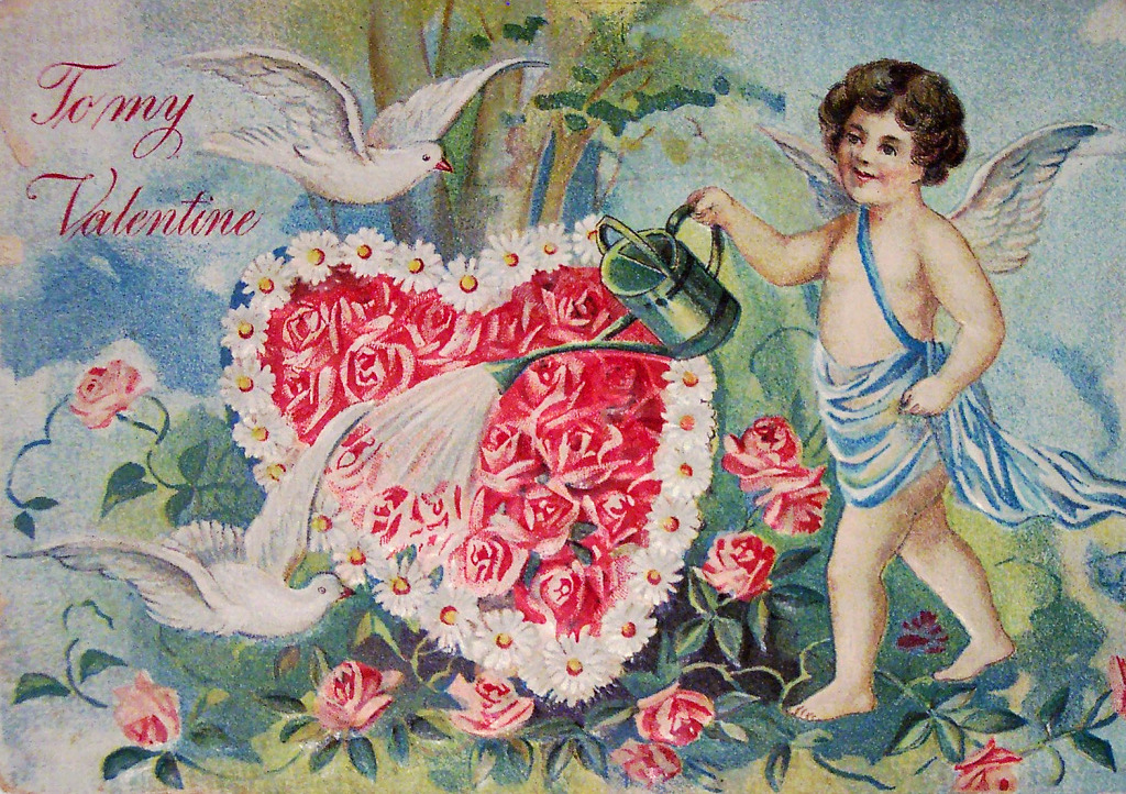 Vintage Valentine's Day Postcard jigsaw puzzle in Valentine's Day puzzles on TheJigsawPuzzles.com