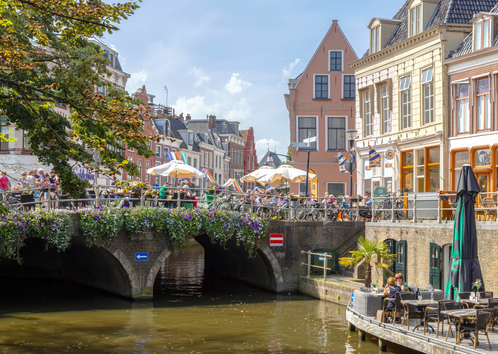 Center of Leeuwarden, the Netherlands jigsaw puzzle in Bridges puzzles on TheJigsawPuzzles.com