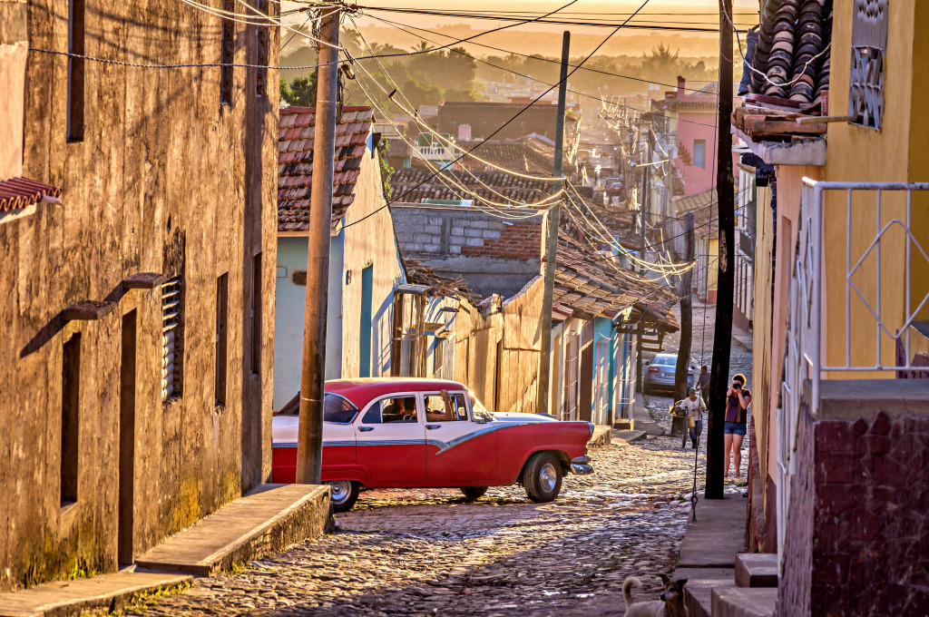 Street View of Trinidad, Cuba jigsaw puzzle in Cars & Bikes puzzles on TheJigsawPuzzles.com