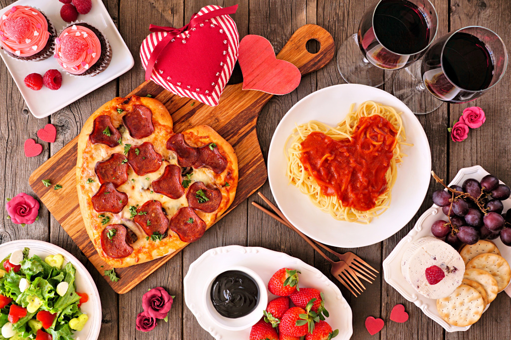 Abendessen zum Valentinstag jigsaw puzzle in Puzzle des Tages puzzles on TheJigsawPuzzles.com