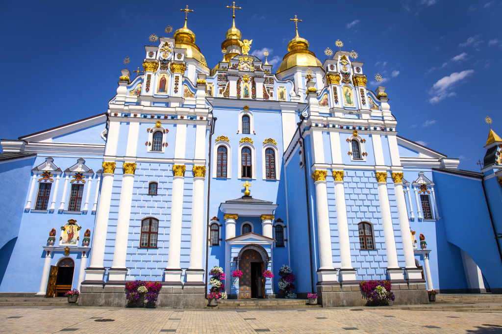 St. Michael's Monastery in Kyiv, Ukraine jigsaw puzzle in Puzzle of the Day puzzles on TheJigsawPuzzles.com