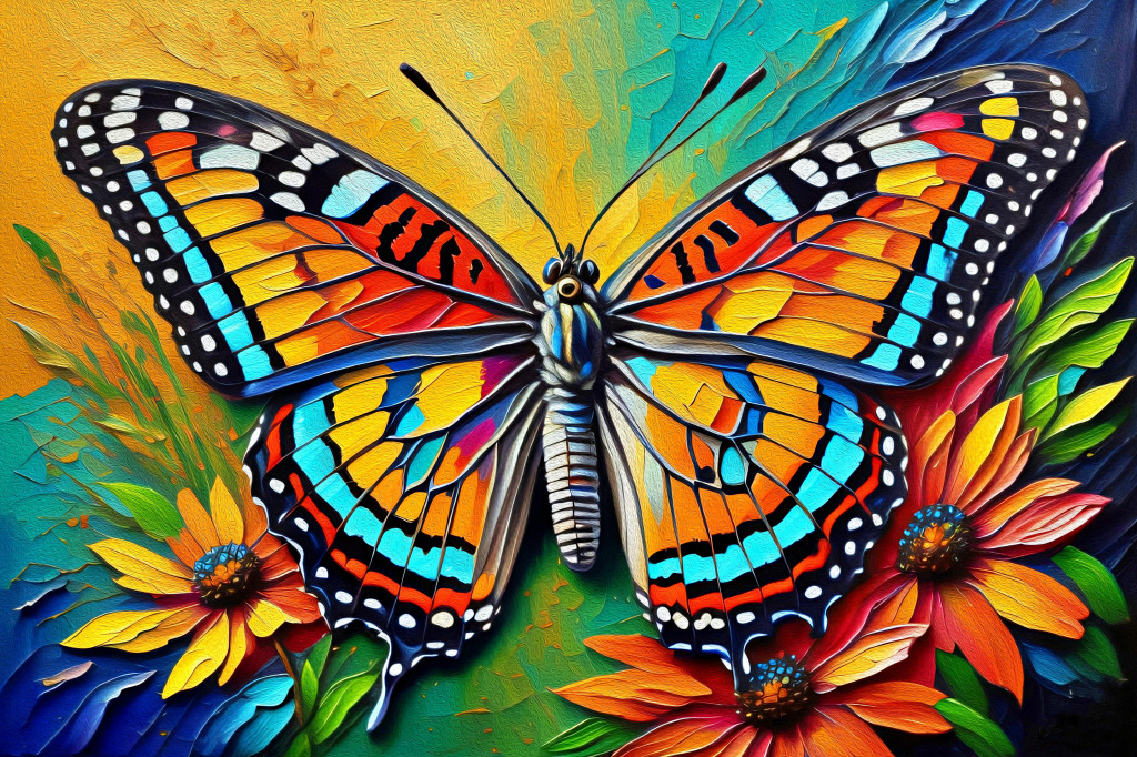 Oil Painting Butterfly jigsaw puzzle in Puzzle of the Day puzzles on TheJigsawPuzzles.com