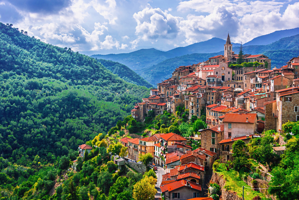 View of the Commune of Apricale, Liguria, Italy jigsaw puzzle in Puzzle of the Day puzzles on TheJigsawPuzzles.com