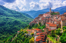 View of the Commune of Apricale, Liguria, Italy