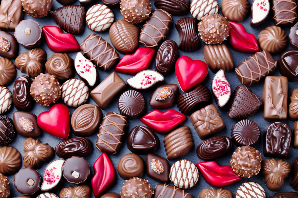 Assortiment de chocolats jigsaw puzzle in Saint Valentin puzzles on TheJigsawPuzzles.com