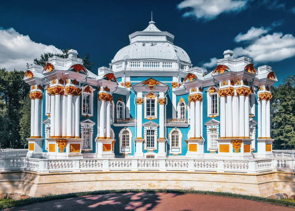 Hermitage Pavilion in Tsarskoe Selo, St Petersburg jigsaw puzzle in Castles puzzles on TheJigsawPuzzles.com