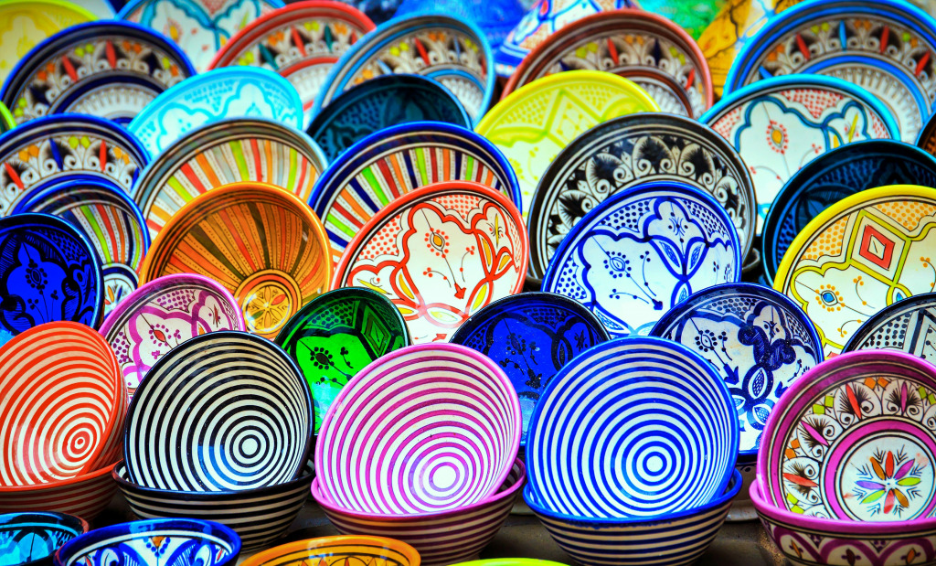 Traditional Pottery in Essaouira, Morocco jigsaw puzzle in Handmade puzzles on TheJigsawPuzzles.com