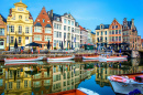 Buildings along the Canal in Ghent, Belgium