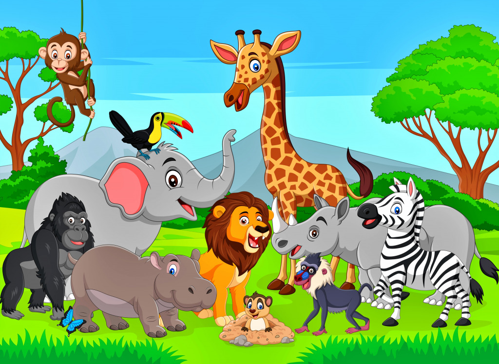 Wild Animals in the Jungle jigsaw puzzle in Animals puzzles on TheJigsawPuzzles.com