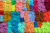 Multicolored Yarn Texture Macro