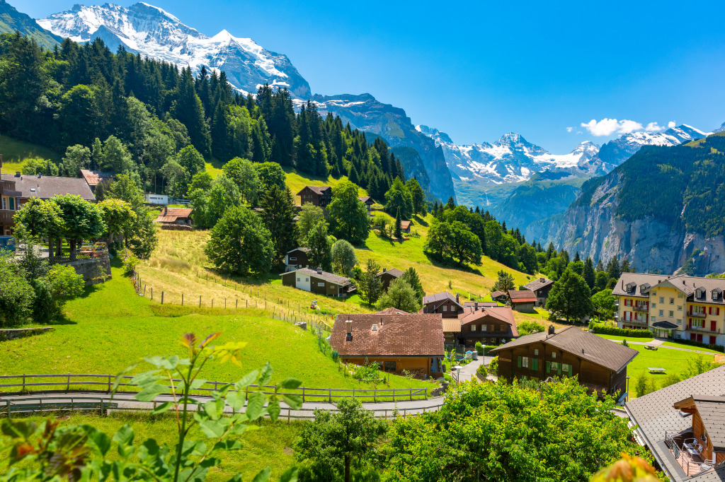 Mountain Village of Wengen, Switzerland jigsaw puzzle in Great Sightings puzzles on TheJigsawPuzzles.com