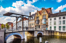 Bridge over a Canal in Bruges, Belgium