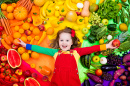 A Colorful Rainbow of Fresh Fruits and Vegetables