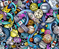 Cartoon Doodles Space