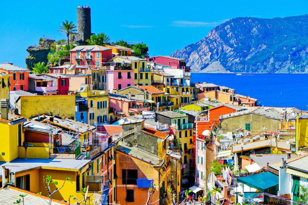 View of Colorful Houses in Cinque Terre, Italy jigsaw puzzle in Great Sightings puzzles on TheJigsawPuzzles.com