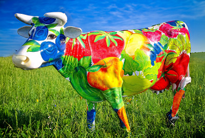 Colorful Cow jigsaw puzzle in Animals puzzles on TheJigsawPuzzles.com