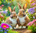 Couple of Cute Rabbits