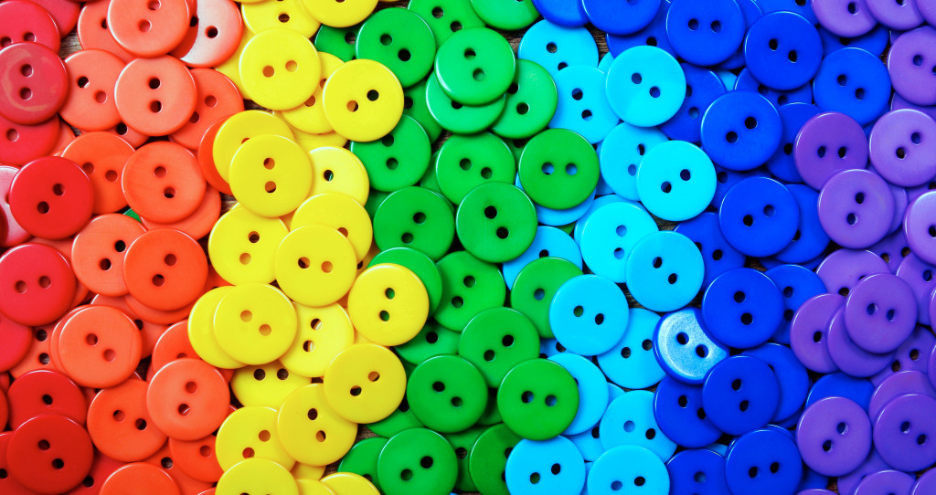 Rainbow of Colorful Buttons jigsaw puzzle in Handmade puzzles on TheJigsawPuzzles.com